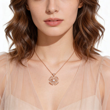Fiorever Open Petal Flower Necklace