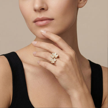 Floral Between The Finger Ring