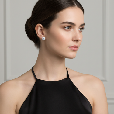 Flower Crystal Stud Earrings