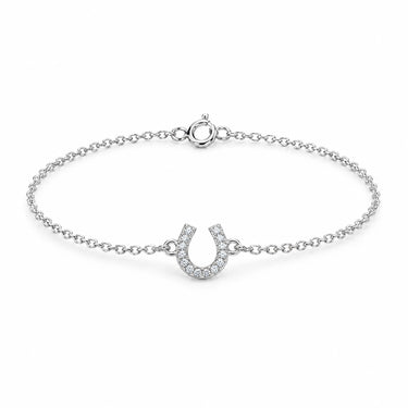 Fortuna Lucky Horseshoe Chain Bracelet - White Gold