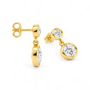 Gemma Double Bezel Drop Earrings