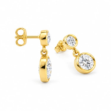 Gemma Double Bezel Drop Earrings