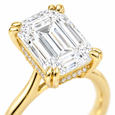 Genevieve Emerald Cut Hidden Halo Ring