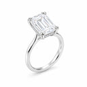Genevieve Emerald Cut Hidden Halo Ring - White Gold