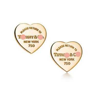 Heart Tag Stud Earrings