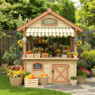 Harvest Market Garden Playhouse with Produce Counter