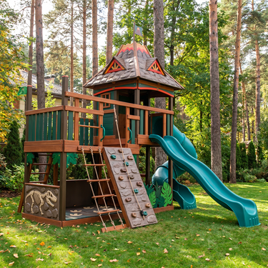 Dino Volcano Adventure Outdoor Playset With Slides