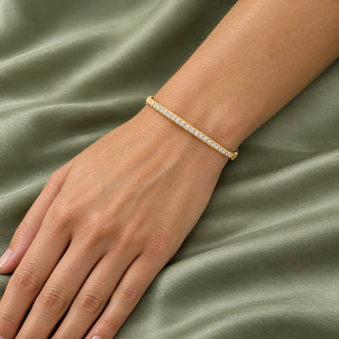 Ines Pave Hinged Oval Bangle Bracelet
