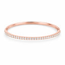 Ines Pave Hinged Oval Bangle Bracelet - Rose Gold