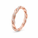 Isolde Braided Pave Twist Ring - Rose Gold