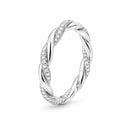 Isolde Braided Pave Twist Ring - White Gold