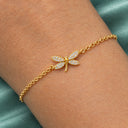 Juno Pave Dragonfly Chain Bracelet