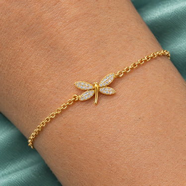 Juno Pave Dragonfly Chain Bracelet
