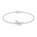 Juno Pave Dragonfly Chain Bracelet - White Gold