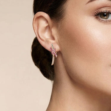 Knot Earrings With Pink