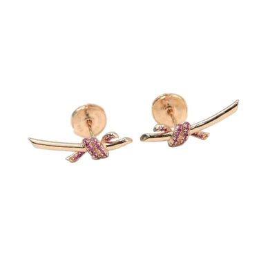 Knot Earrings With Pink