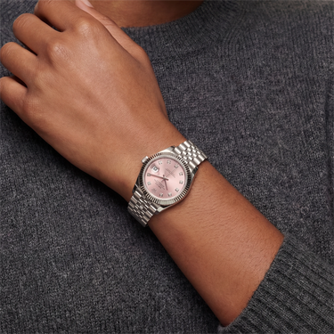 Lady Datejust Automatic Watch With Fluted Bezel And Diamond Hour Details