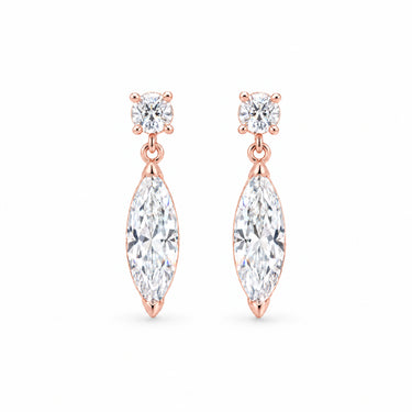 Liana Marquise Drop Earrings - Rose Gold