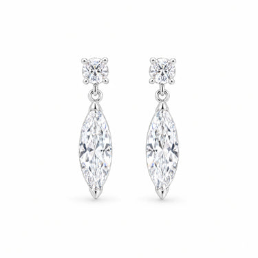 Liana Marquise Drop Earrings - White Gold