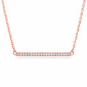 Linea Pave Bar Necklace - Rose Gold