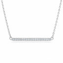 Linea Pave Bar Necklace - White Gold