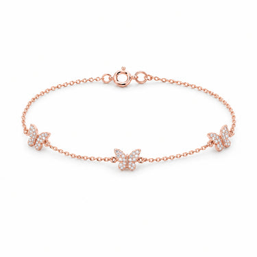Liora Butterfly Station Chain Bracelet - Rose Gold