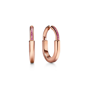 Lock Hoop Earrings Rose Edition