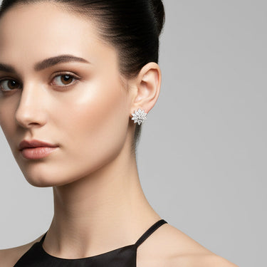 Lotus One Flower Stud Earrings