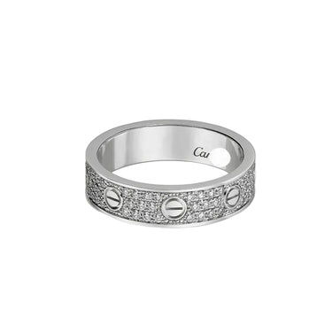 18K Love Diamond-Paved 5mm Ring