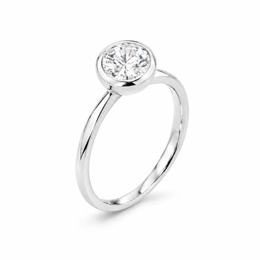 Lucienne Bezel Solitaire Ring - White Gold