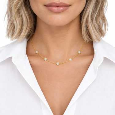 Lumina Bezel Station Necklace