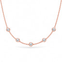 Lumina Bezel Station Necklace - Rose Gold