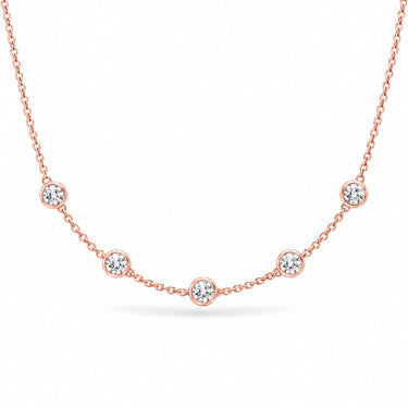 Lumina Bezel Station Necklace - Rose Gold