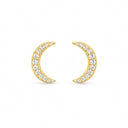 Luna Pave Crescent Moon Stud Earrings