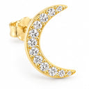 Luna Pave Crescent Moon Stud Earrings