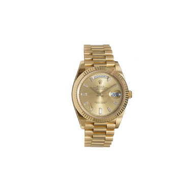 Luxury Automatic Day-Date Watch With Champagne Diamond Dial