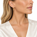 Lyra Pave Huggie Bezel Drop Earrings
