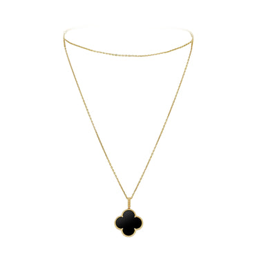 18K Magic Alhambra One Motifs Black Necklace