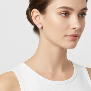 Magic Alhambra Pink Opal Earrings