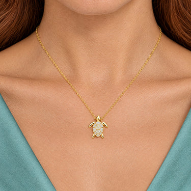 Marea Pave Sea Turtle Pendant Necklace