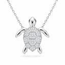 Marea Pave Sea Turtle Pendant Necklace - White Gold