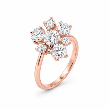 Margaux Stone Cluster Ring - Rose Gold