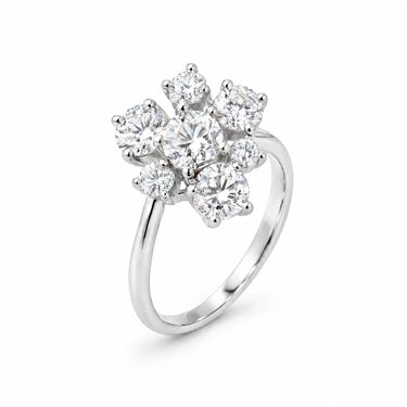 Margaux Stone Cluster Ring - White Gold