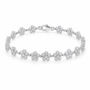 Margot Daisy Flower Link Bracelet - White Gold