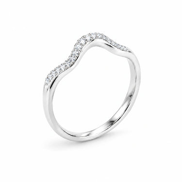 Marina Pave Wave Band Ring - White Gold