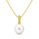 Marisol Pearl Drop Pave Bail Necklace
