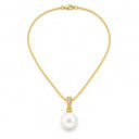 Marisol Pearl Drop Pave Bail Necklace