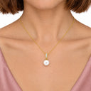 Marisol Pearl Drop Pave Bail Necklace