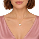 Marisol Pearl Drop Pave Bail Necklace