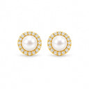 Marisol Pearl Halo Stud Earrings